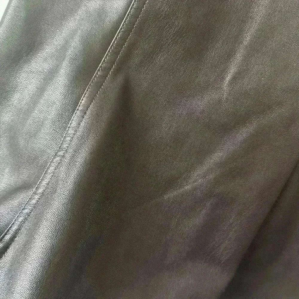 Ann Taylor Faux Leather Bordeaux top - Picture 4 of 5